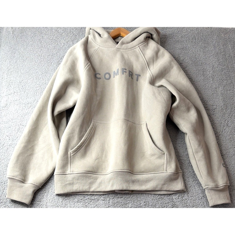 Comfrt Tranquil Hoodie Cement Gray Oversized Unisex Size Medium Logo Hoodie